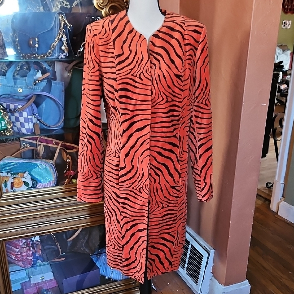 J. McLaughlin Velvet Print Animal Print Jacket